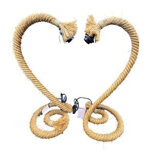 Vintage Set of Two Audoux Minet Style Marine Nautical Coiled Rope Table Lamps